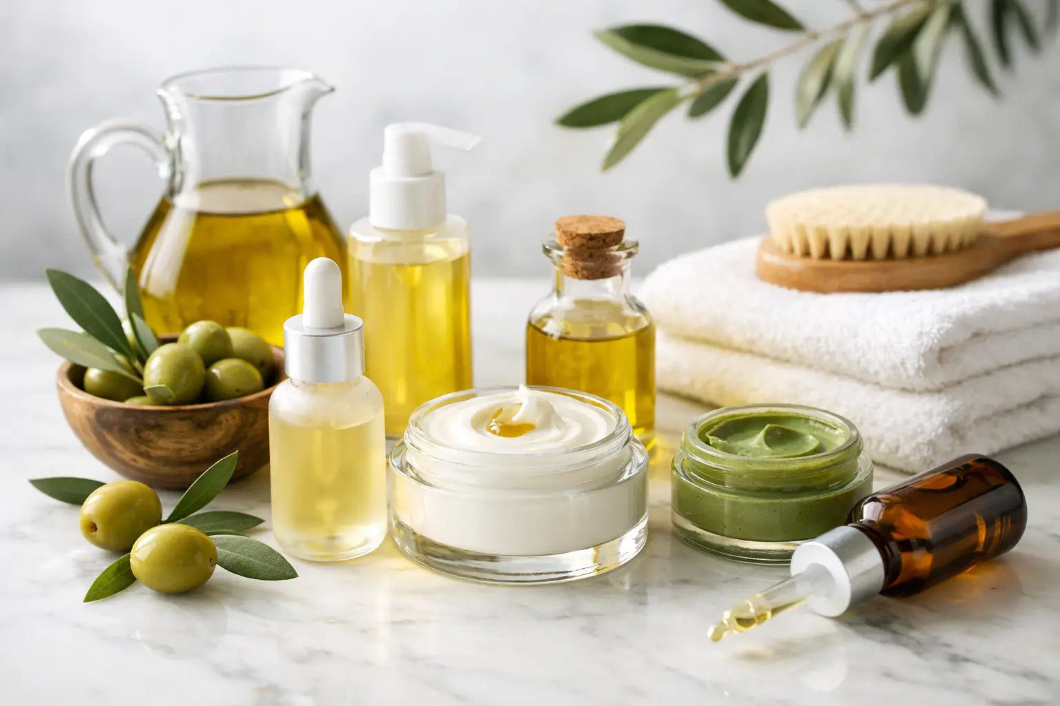 Extra Virgin Olive Oil Cosmetics for Everyday Care