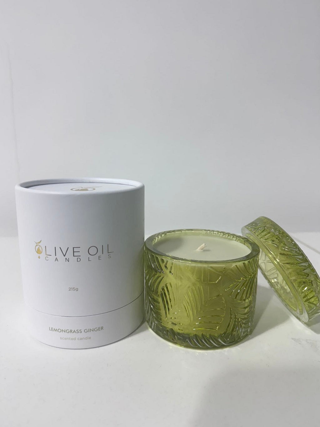 Premium Olive Oil Candle, Lemongrass and Ginger, 215g