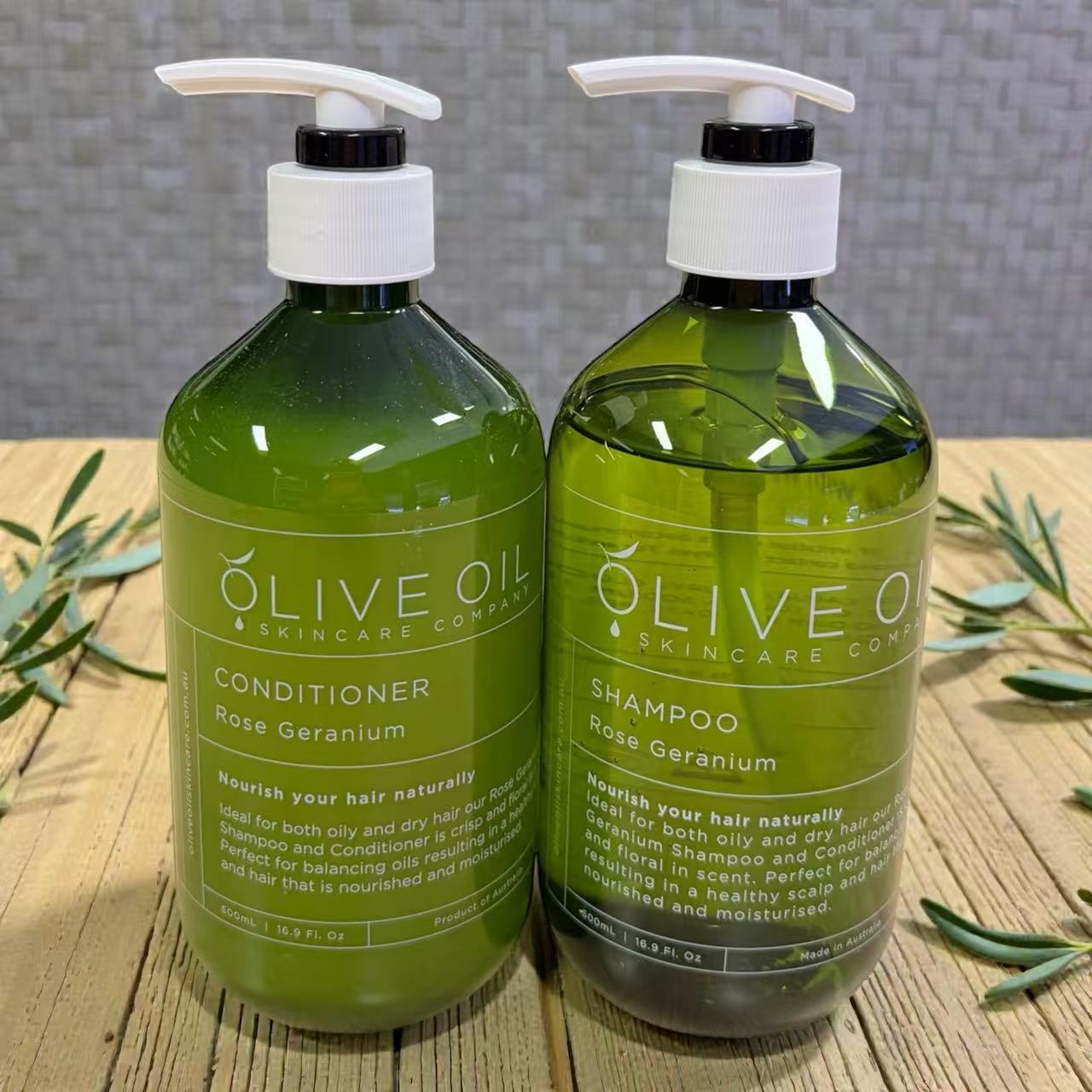 Combined Rose Geranium Shampoo and Conditioner Pack: Great Dual Pack Savings.